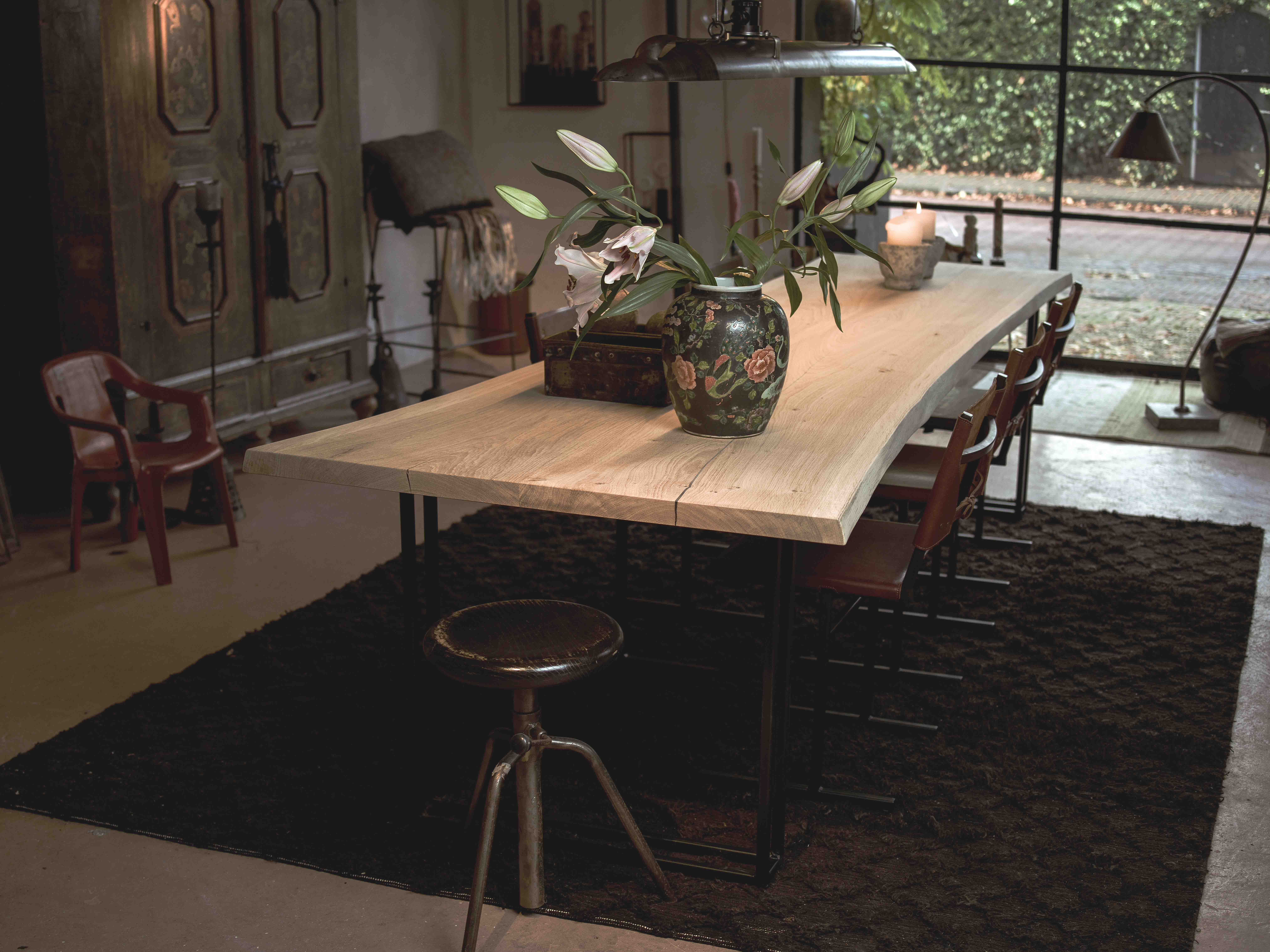 lighest small 2 handmade artisan interior interiordesign design sober craftsmanship raw materials interiorstyling contemporary inspiration designer creative minimal minimalism wdstck amsterdam architecture architects art collective oak as elm plane altar table jesse sanderson wood steel clean cut free flow tree